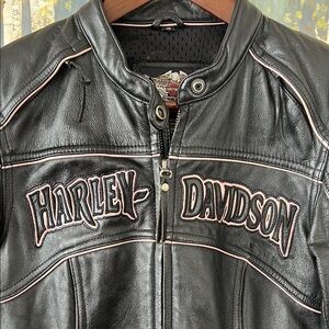 Harley-Davidson Black Leather Jacket with Leather Accents